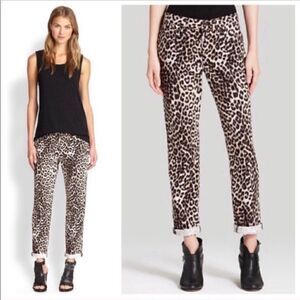 Rag & Bone Boyfriend Mid Rise Leopard Jeans Size 25 NWT